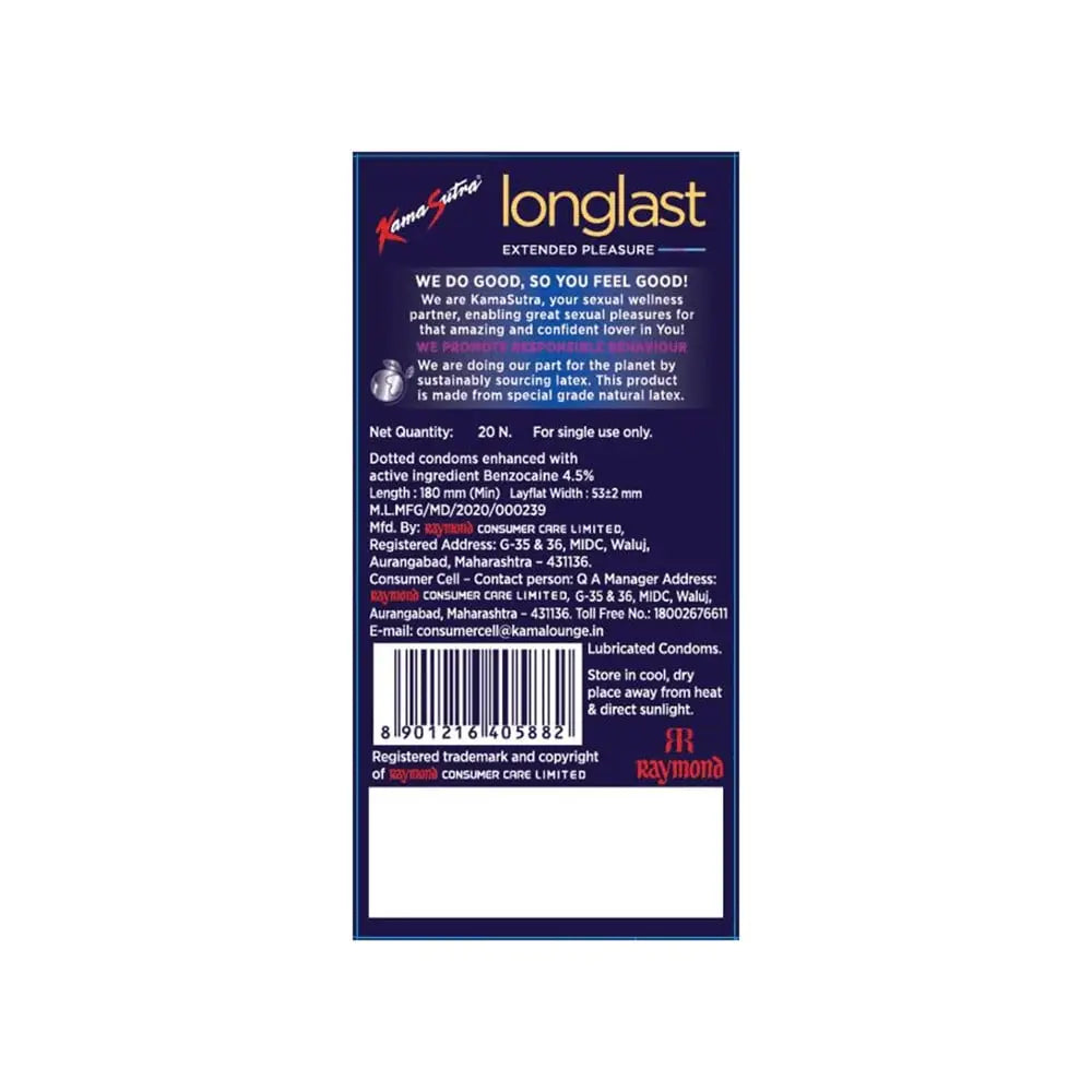 KAMA SUTRA LONGLAST CONDOM PACK OF 20