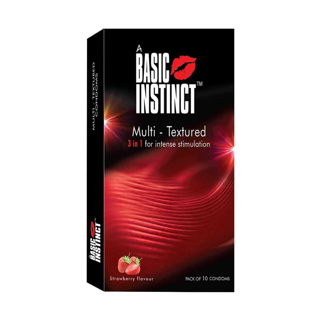 Multi Textured Condoms Strawberry Pack of 10