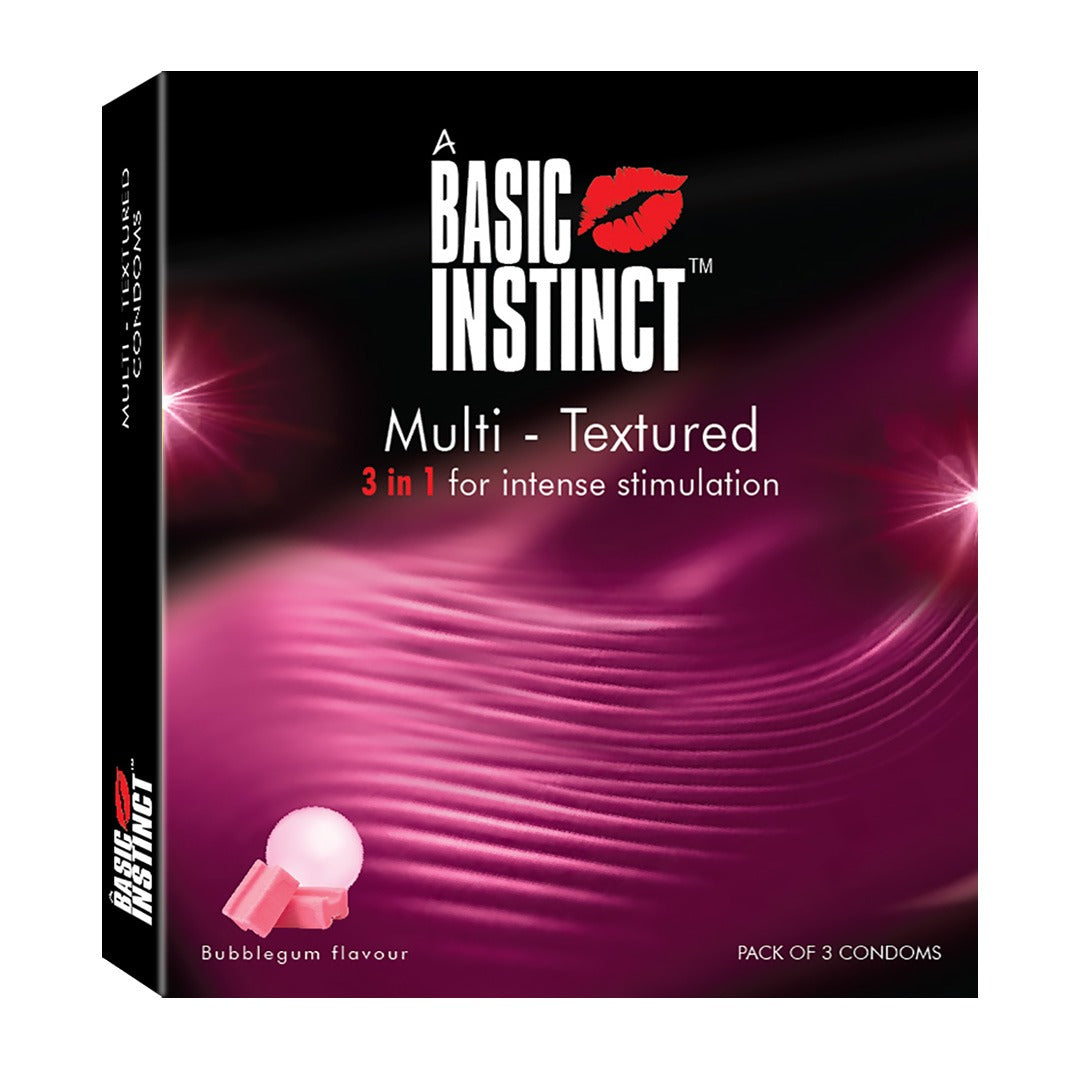 Multi Textured Condoms Bubblegum Pack of 3