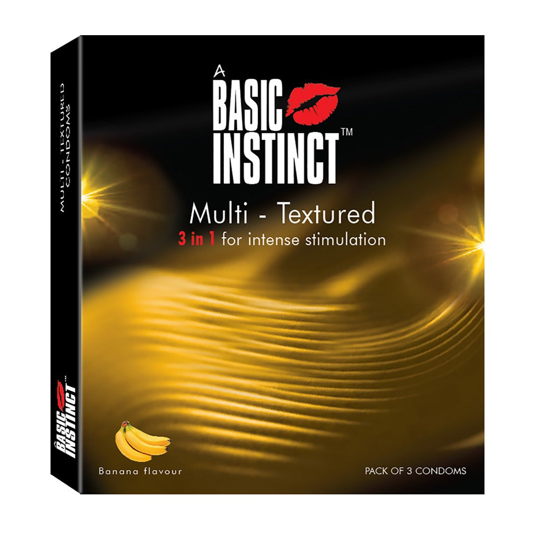 Multi Textured Condoms Banana Pack of 3