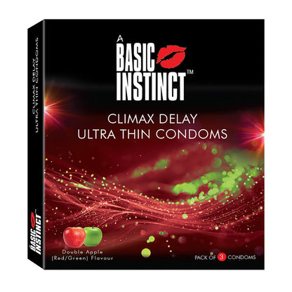 Climax Delay Ultrathin Condoms Double Apple Pack of 3