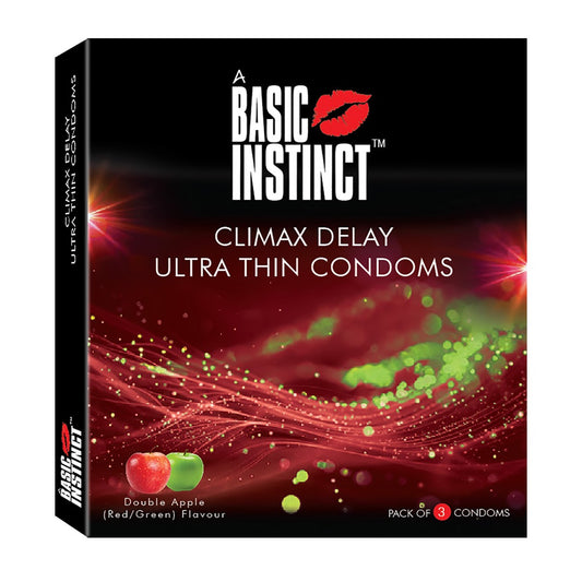 Climax Delay Ultrathin Condoms Double Apple Pack of 3