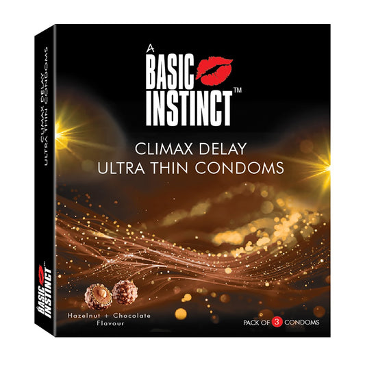 Climax Delay Ultrathin Condoms Hazelnut + Chocolate Pack of 3