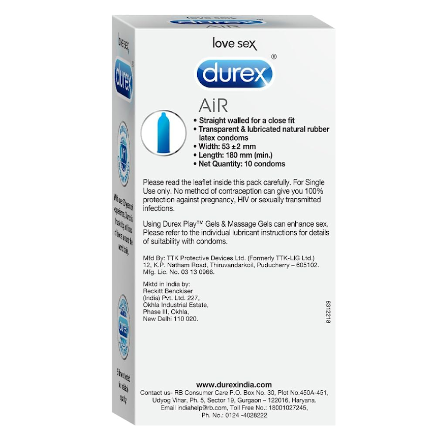 Durex Air Condoms for Men - 10 Count (Pack of 3)